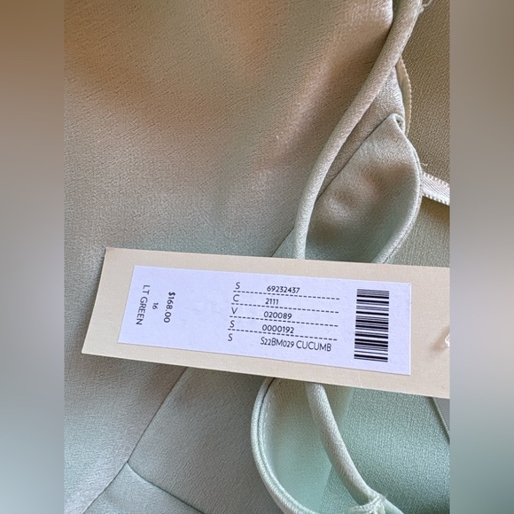 BHLDN Cucumber Green Satin Slip Dress – Size 16 – NWT - Picture 14 of 16